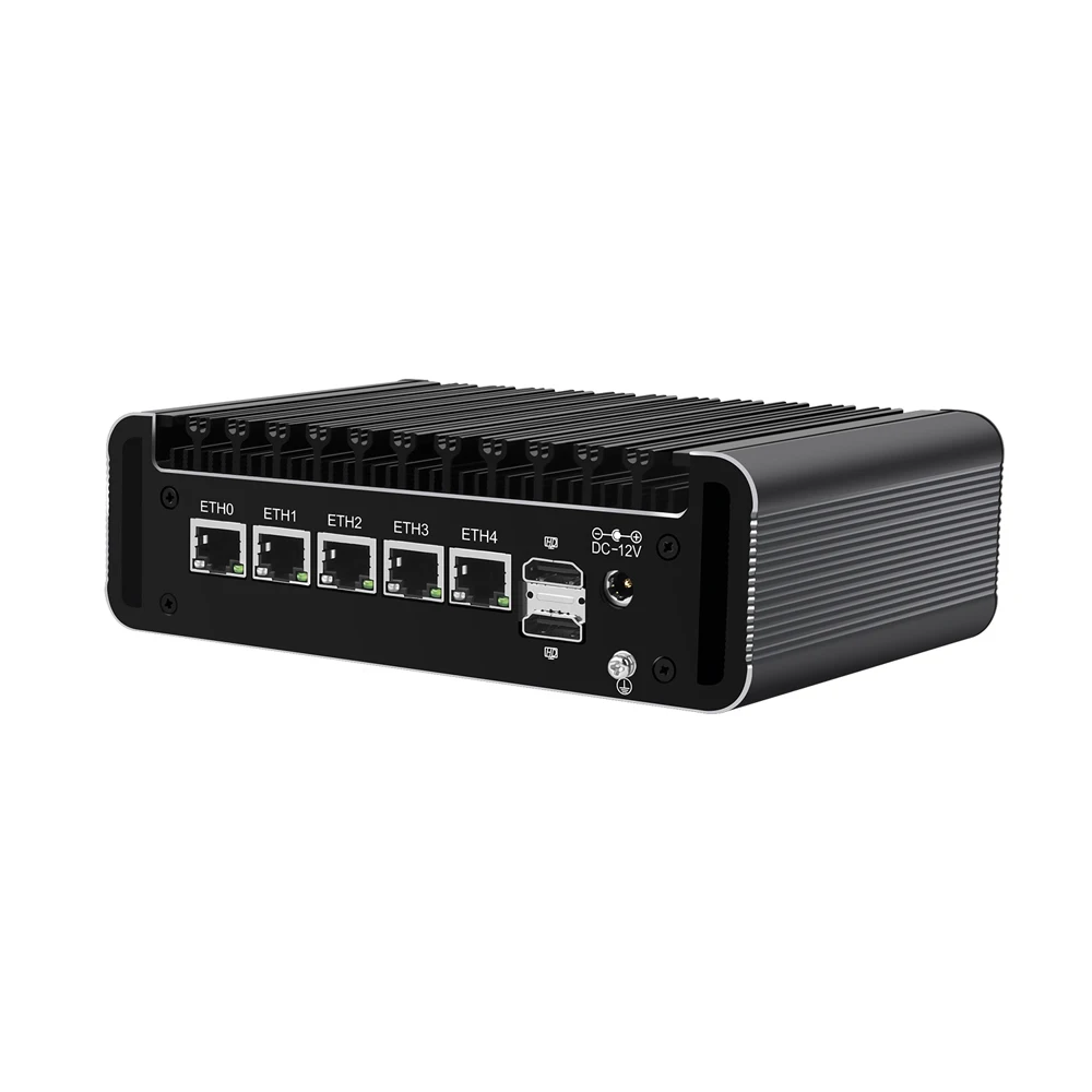 Alat Micro Firewall HUNSN, PC Mini, pFsense Plus,Mikrotik,Intel N100,RJ39,OPNsense,VPN,Router PC, I226-V, 2HD,DP,TF