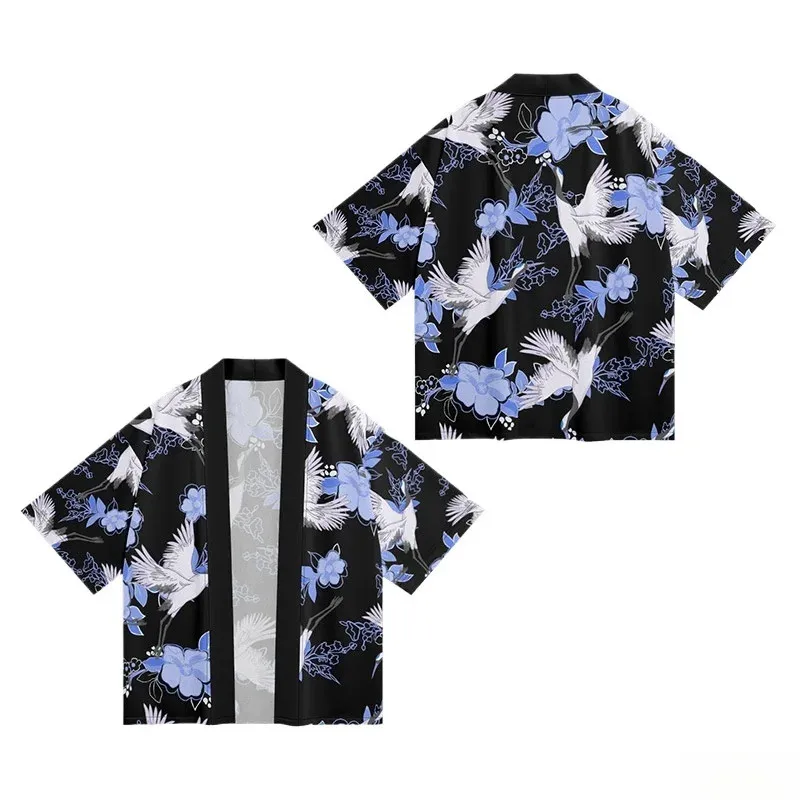 نمط جديد عصري الرجال النساء نفس النمط الحيوان طباعة نمط تصميم الصيف متعددة الوظائف ثوب الكيمونو الياباني فضفاض