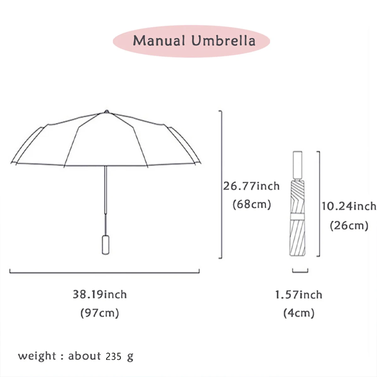 Shine Dual-use Umbrella, Water Blossom Flowering Folding Manual Umbrella