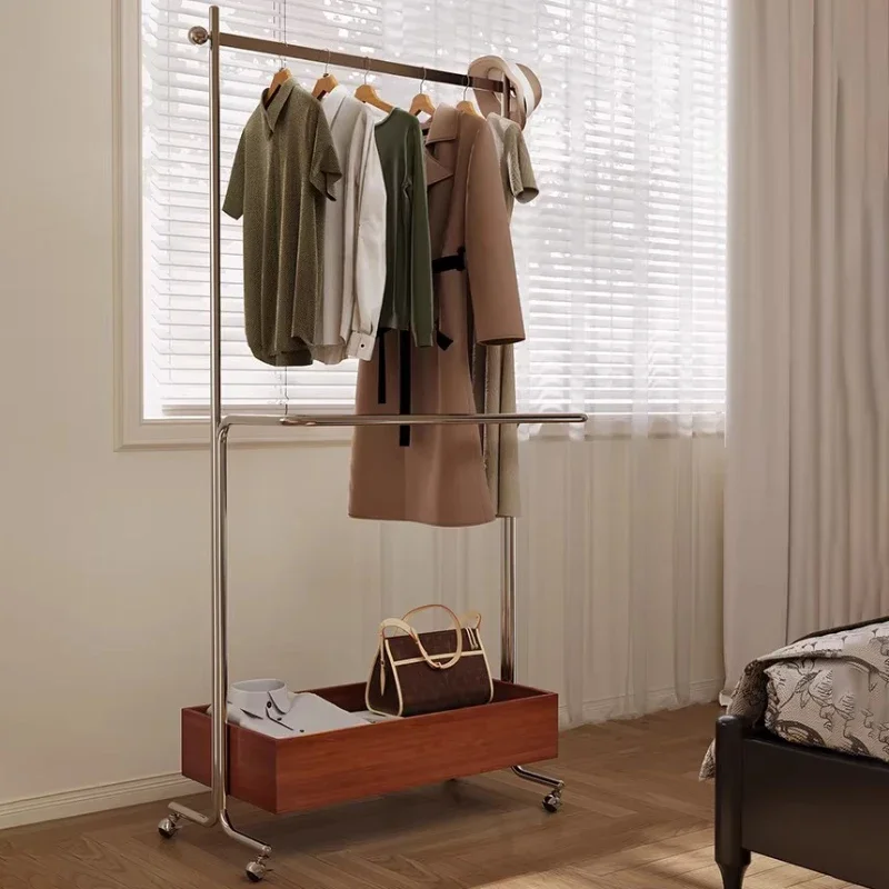 Vintage Luxury Coat Rack Multifunction Creative Metallic Bedroom Coat Rack Standing With Wheels Muebles Para Hogar Furniture