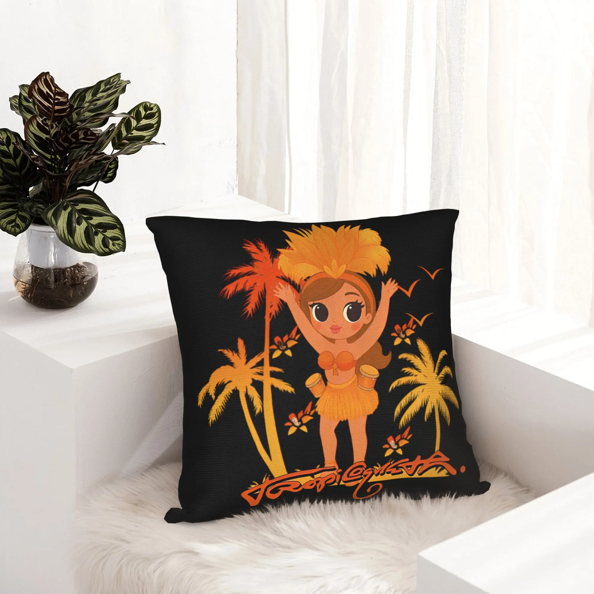 Karol G Tropicoqueta Album Pillowcase Soft Polyester Cushion Cover Decoration  Throw Pillow Case Cover Home Zippered 40X40cm
