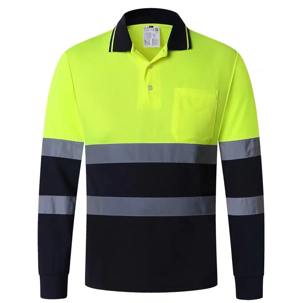 

Long Sleeved Reflective Safety Shirts High Visibility Antumn Work Clothes Construction Industrial Polo Shirt Hi Vis Workwear