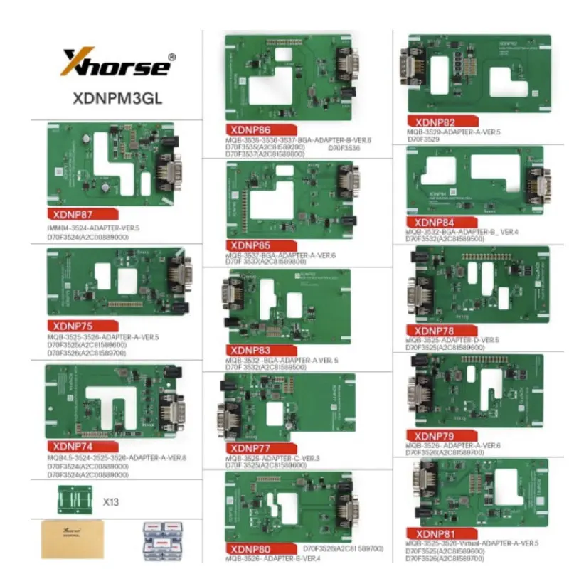 

Адаптер Xhorse XDNPM3GL MQB48 без паяльных адаптеров, полный посылка 13 шт.