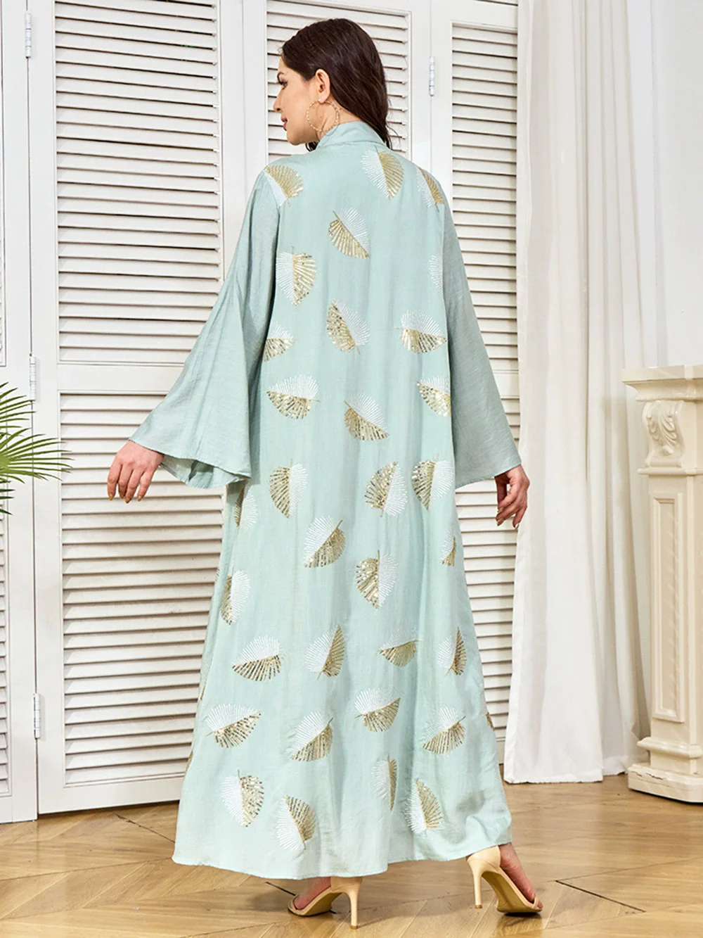 Muslim elegant dress, Middle Eastern women's clothing, abaya pearl inlaid diamond robe, Dubai women's clothing wholesale