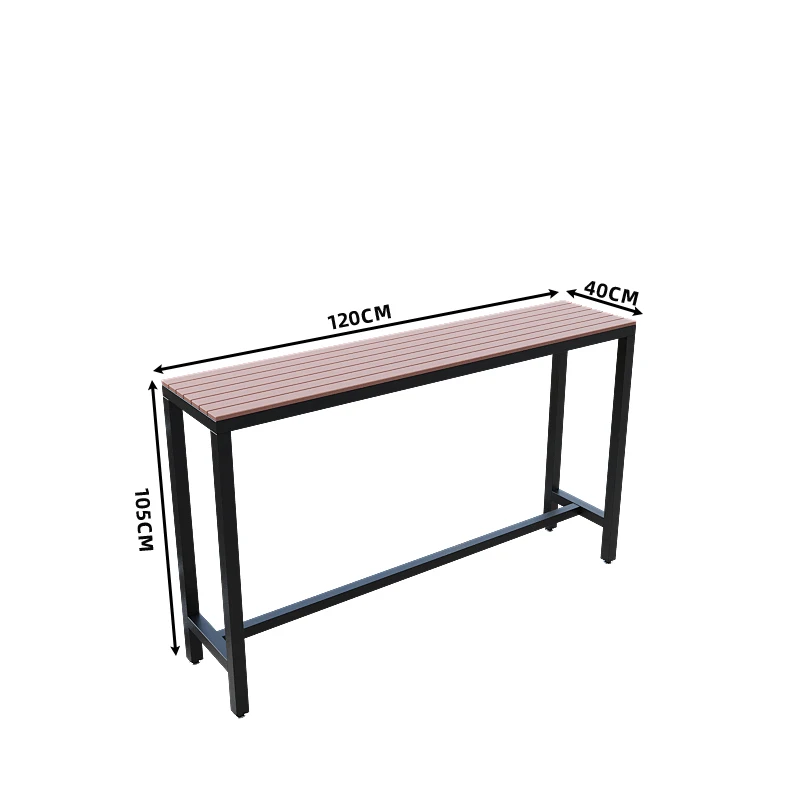 

Outdoor anti-corrosion plastic wood bar table and chair combination balcony narrow strip commercial window courtyard