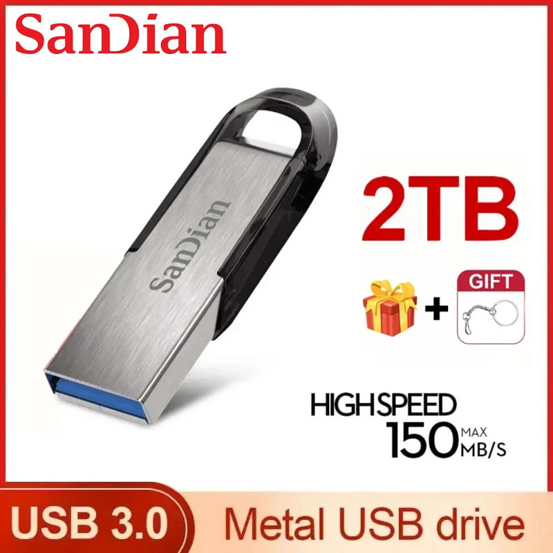 New 2TB USB Flash Drive USB 3.0 Metal Pen Drive Waterproof Pendrive 1TB Flash Disk 128GB Memoria Usb For Ps4 PS5 Gaming U Disk