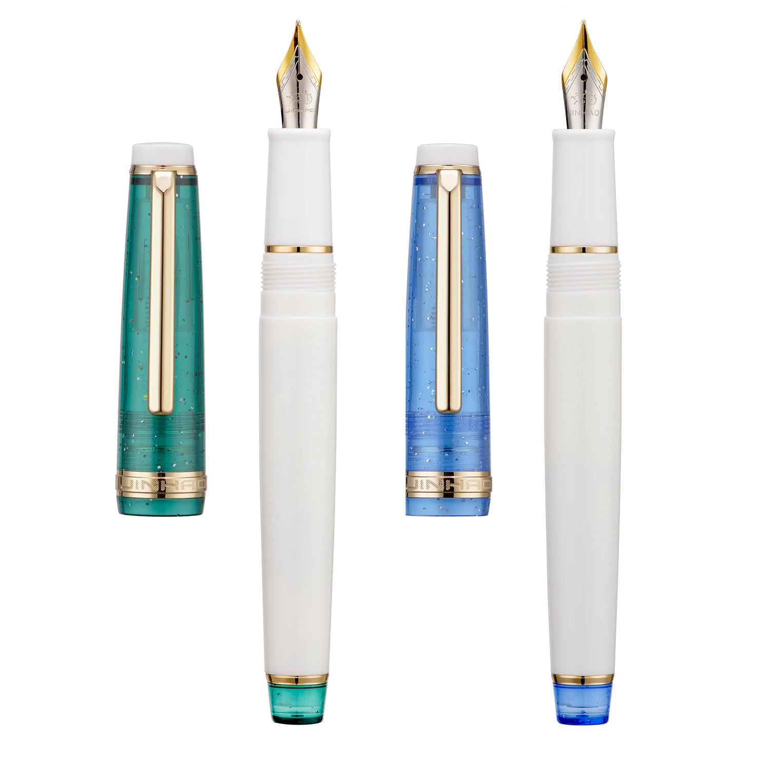 

Перьевая ручка Jinhao 82, 2 шт., перо EF и F из смолы, набор ручек для письма со смешанной белой, синей и белой, зеленой, серебряной отделкой