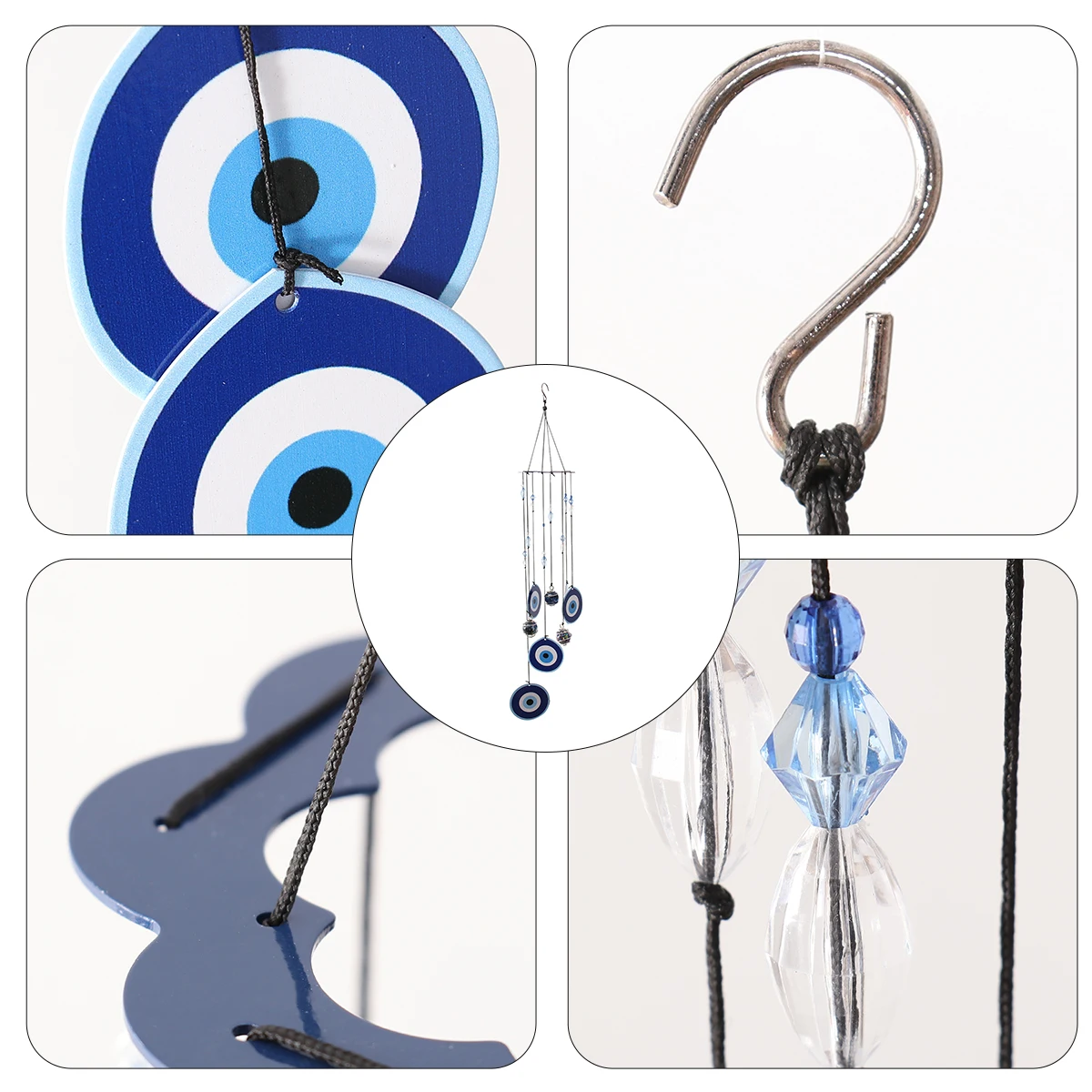 

1Pc Durable Metal Wind Chimes For Garden And Balcony Stress Relieving Iron Art Windbell Blue