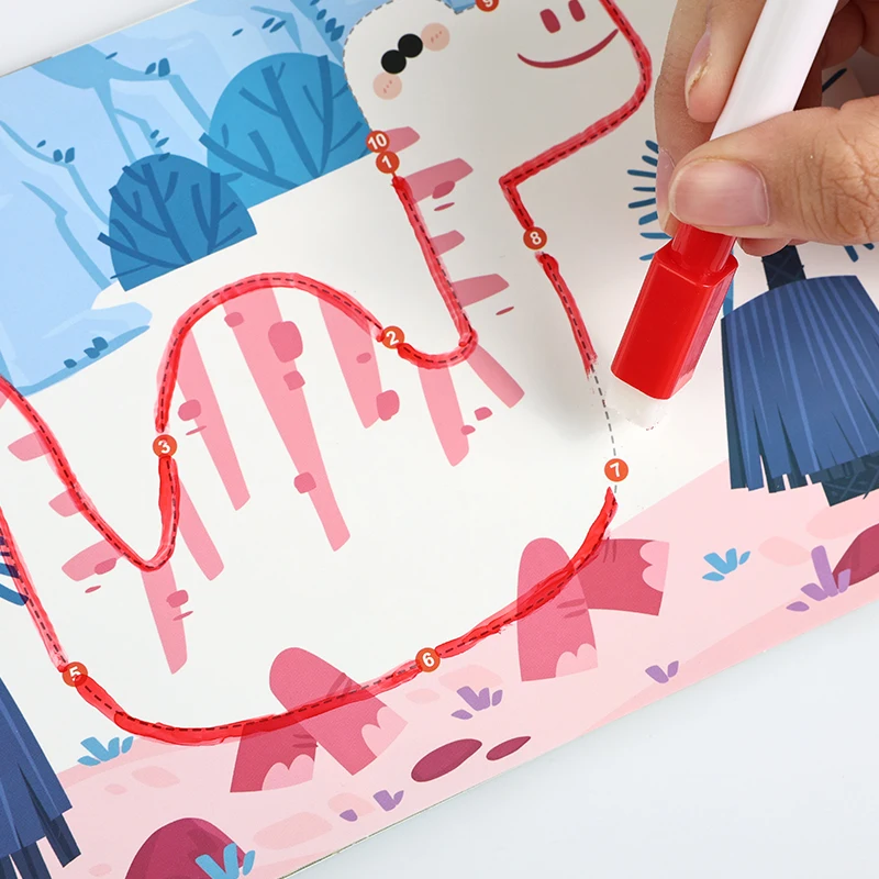 Children Pen Control Books Montessori Learning Toys Tracing Writing Painting Wipe Off Activity Workbook Educational Toys