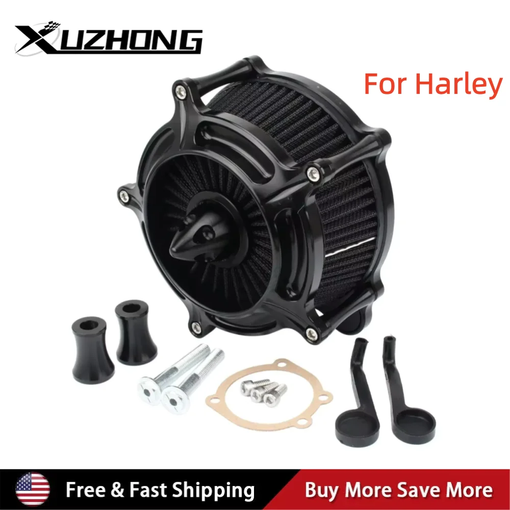 Air Filter Intake Cleaner Kit Black For 1993-2007 Touring EVO & Twin Cam 1993-2015 Softail EVO & Twin Cam