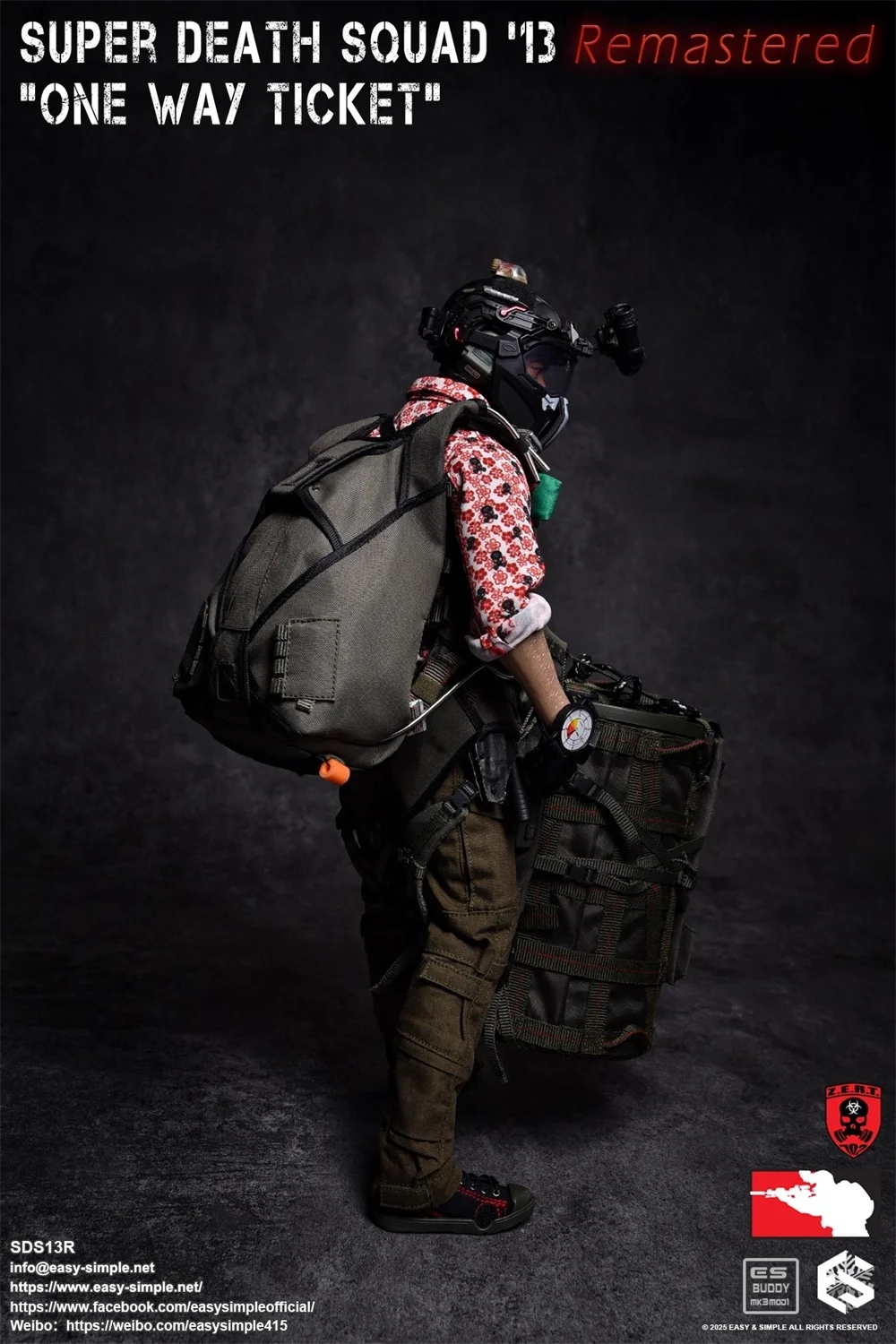 New Arrival 1/6th EASY&SIMPLE ES SDS13R ZERT Super Death One Single Ticket Way Soldier Action Figure About 12" For Fans Collect