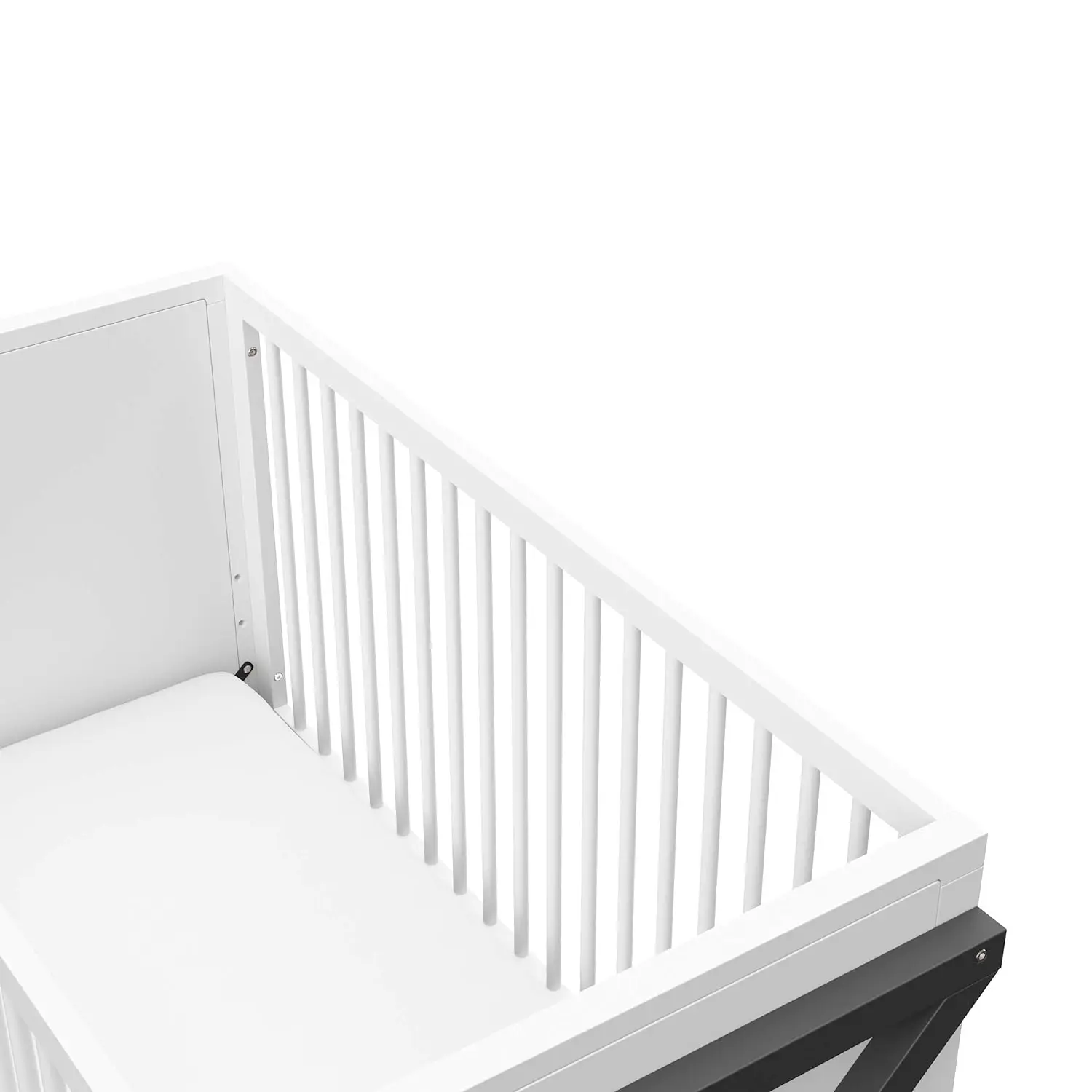 Storkcraft-cuna Convertible Equinox 3 en 1 (gris), se convierte fácilmente en cama y cama de día para niños pequeños, colchón ajustable de 3 posiciones