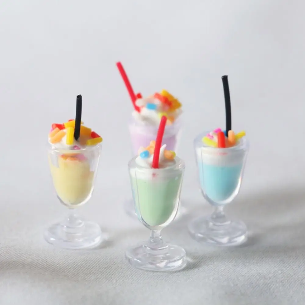 8pcs Dollhouse Cute Resin Creamy Ice Cream Cups Miniature Mini Ice Cream Play Food for Kitchen Decor Toys Home Decor Figurines