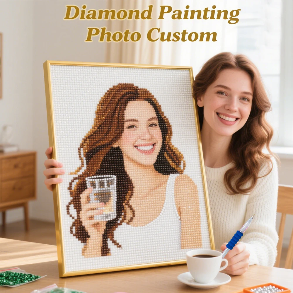 HUACAN Diamantmalerei 5D Persönliches individuelles Mosaik Handgemachtes Pi