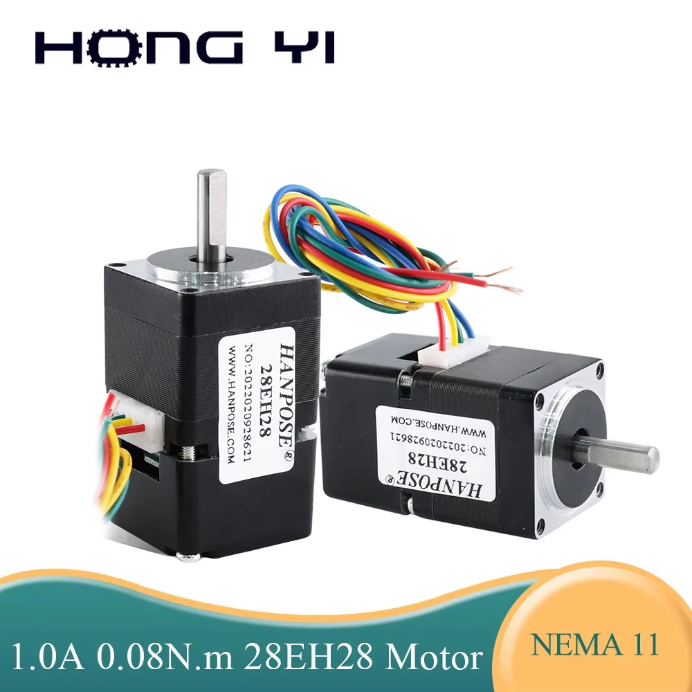 28EH28 Closed Loop Stepper Motor 2 Phase Nema11 Stepper Motor 0.08N.m 1.0A Hybrid 28x28mm 4 Wire 1.8 Degree For New CNC Router