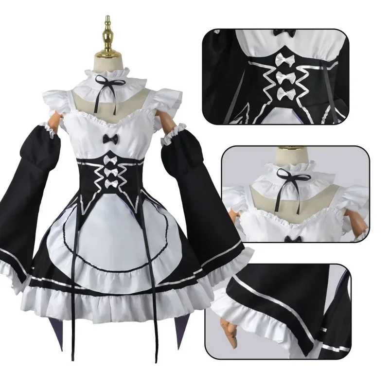 Anime Ram Rem Lolita Girl Cosplay Re Life In A Other World Than Zero Costumes Women Loli Dress Halloween Party Suit