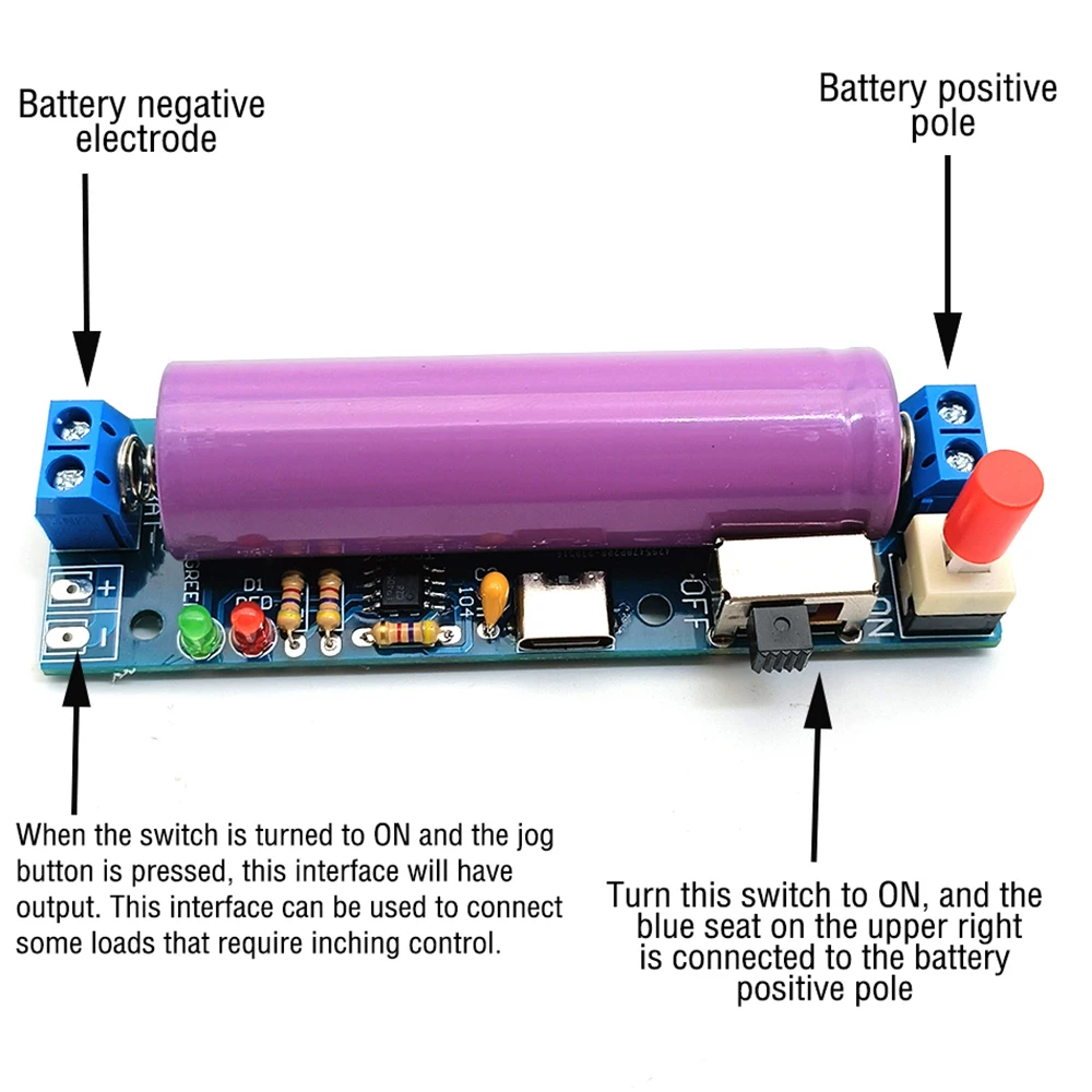 18650 Lithium Battery Charging Module DC3.7V Li-Ion Battery Module Charging Treasure USB Power Bank DIY Kit Type-C Interface