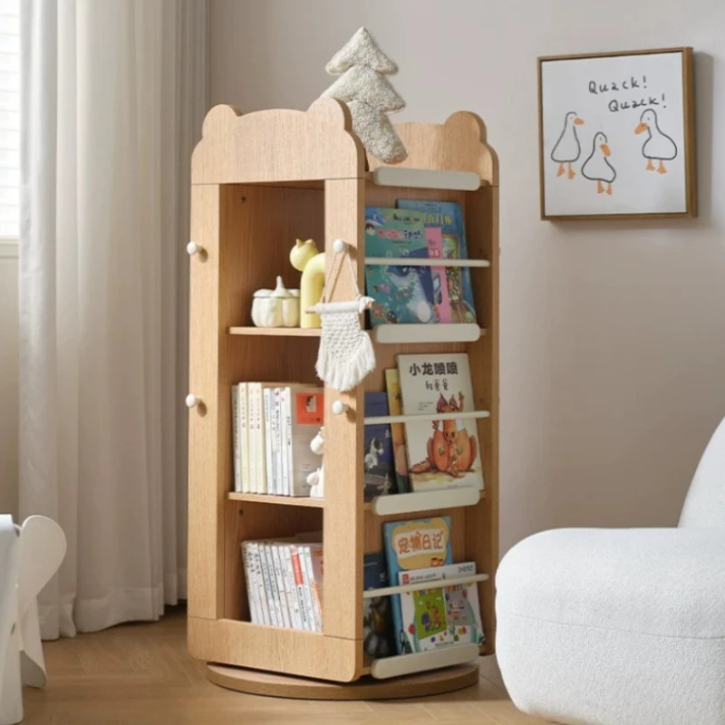 Nordic Display Bookshelf Living Room Picture Book Storage Locker Shelfs Rack Rotating Shelf Bookcases Shelves Home Furniture