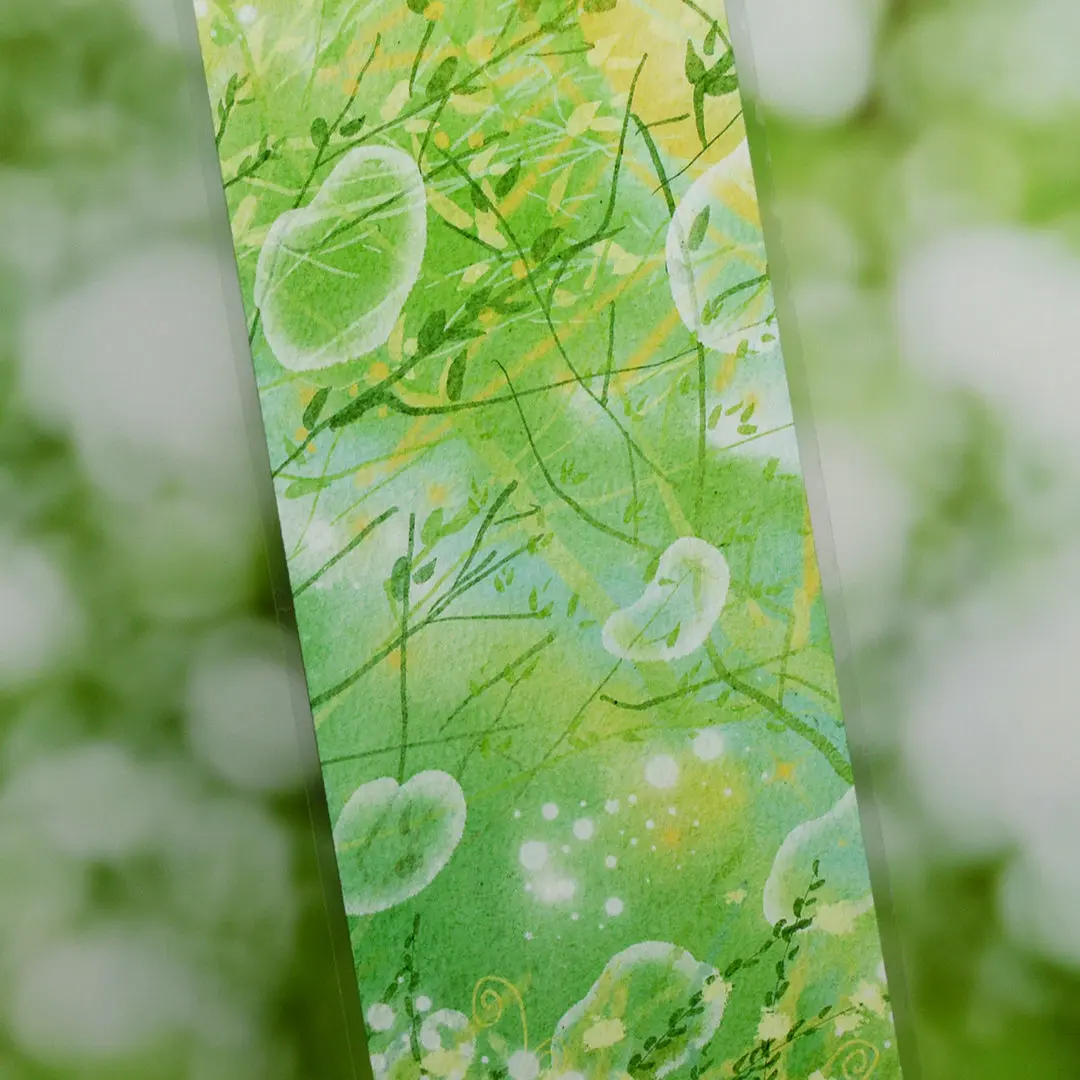 

OKMT New Journal Landscaping Green Plants Flower Decoration Stickers and Paper Tape Literary Style Ephemera