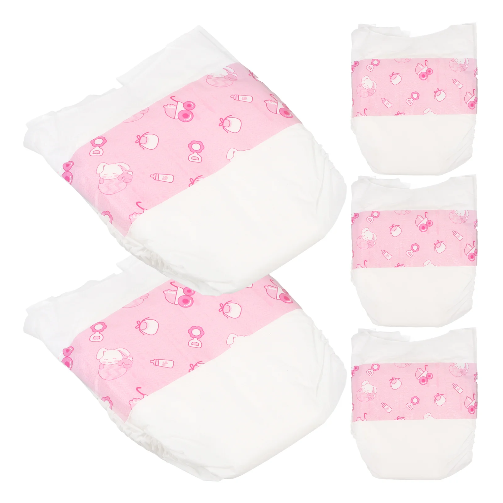 5 Pcs Diapers Newborn Baby Infants Dolls Paper Micro Preemie Toy Nappies