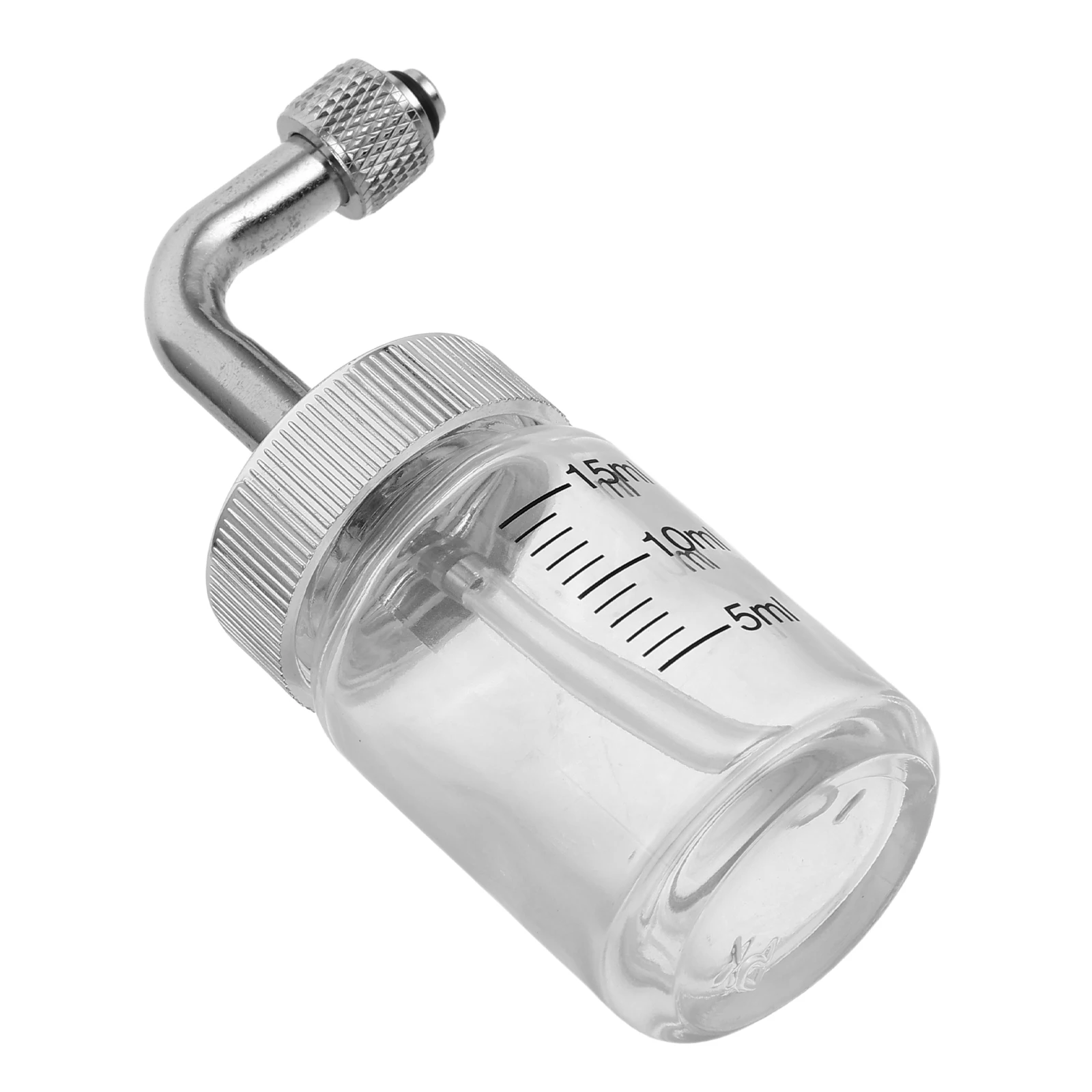 

Transparent Small Glass Bottle for Oxygen Injector Airbrush Storage Jar with Metal Lid Tiny Container for Paint Water Humidifier