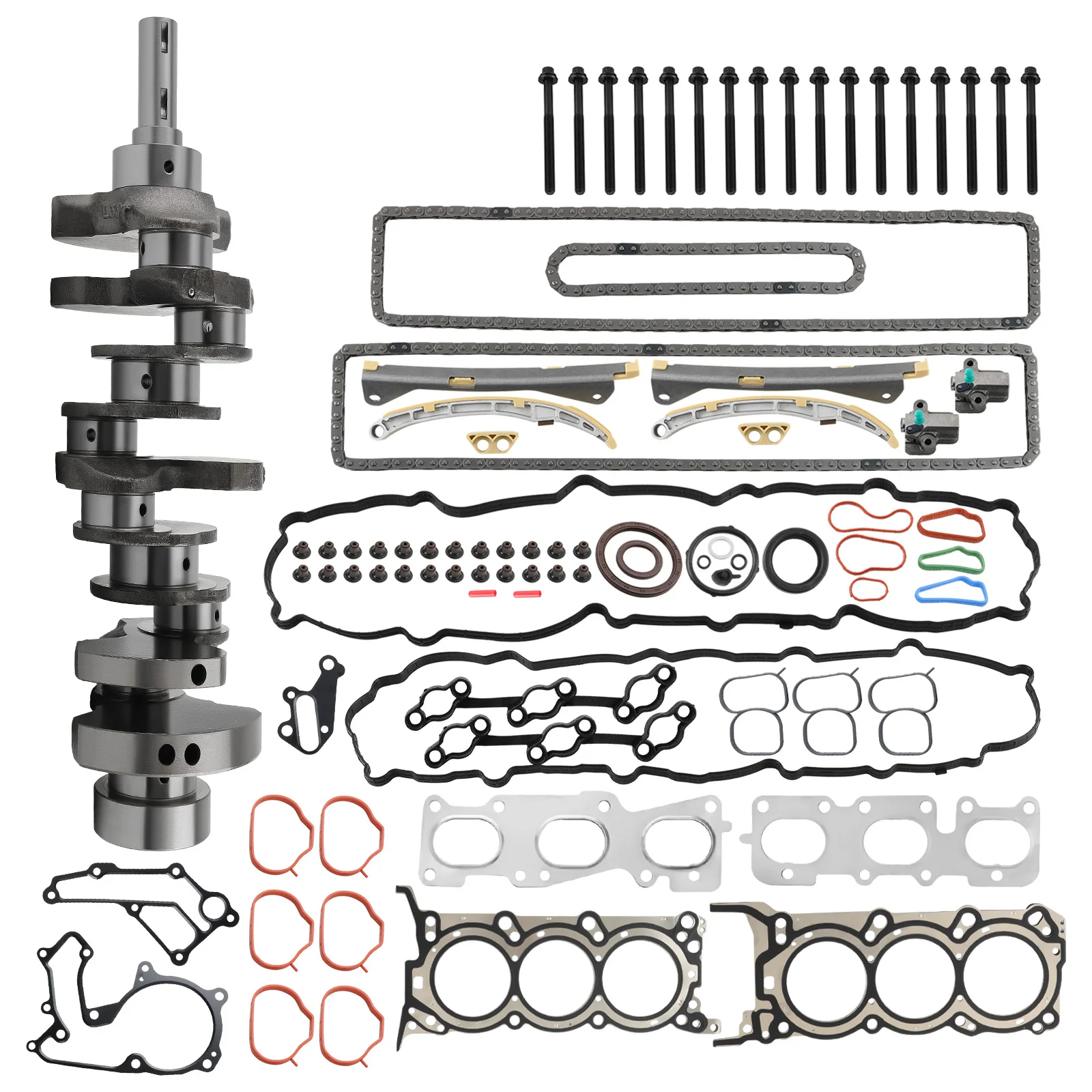 

G6DH Engine Rebuild Kit w/ Crankshaft Head Gasket Kit For HYUNDAI KIA 3.3L 13-16