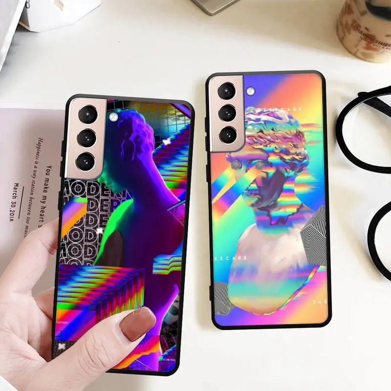 vaporwave style Phone Case for Samsung S22 S21 S20 ultra pro plus S10 S9 S8 Note 20 10 Ultra phone Bumper Covers