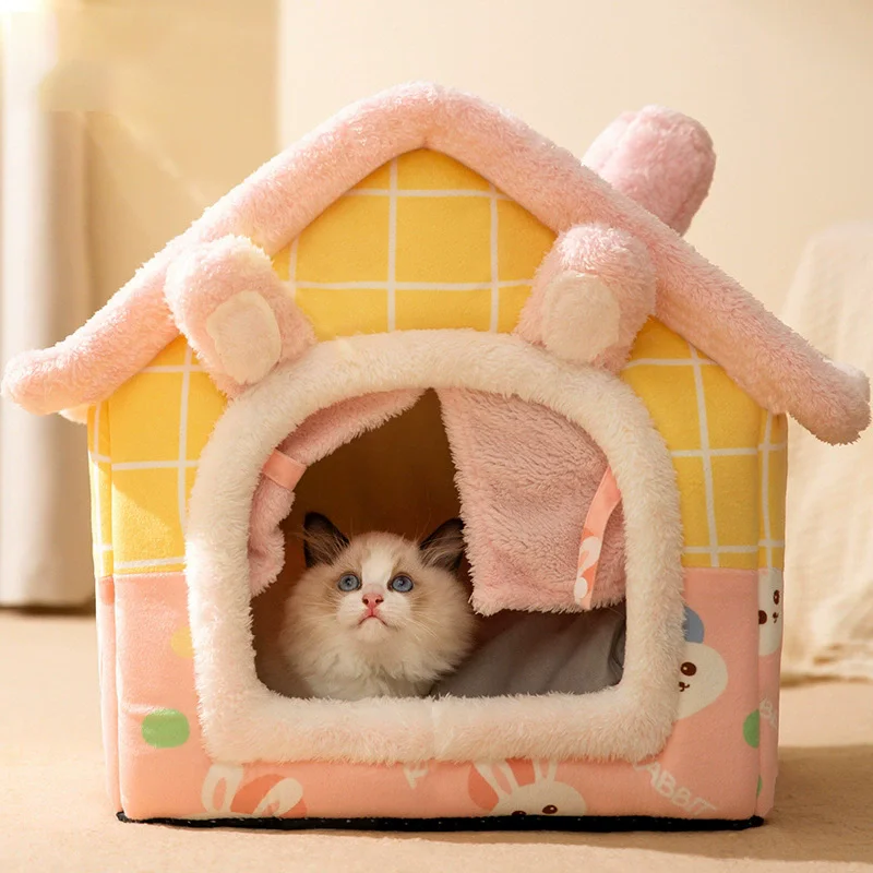 

Removable Pet Cat Bed Cozy Pet Nest for Small Medium Dogs Cats Winter Warm Dog Sleeping Bed Comfortable Pet House Pet Supplies