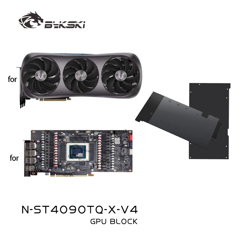 

Водяной блок графического процессора Bykski для ZOTAC GAMING RTX 4090 Trinity/AMP EXtreme AIRO, охлаждение видеокарты/все металлический радиатор N-ST4090TQ-X-V4