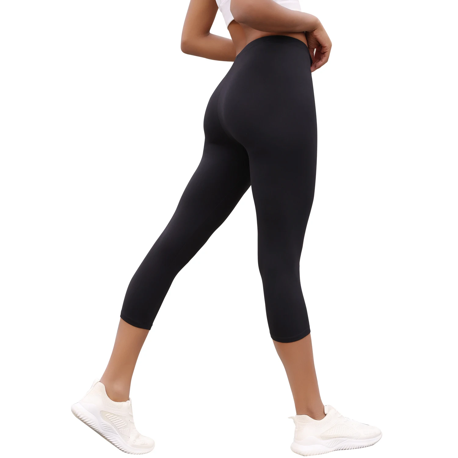 سراويل كابري فائقة النعومة للسيدات سراويل كابري عالية التمدد قابلة للتنفس لا ترى من خلال تجريب الجري واليوجا سراويل رياضية لصالة الألعاب الرياضية