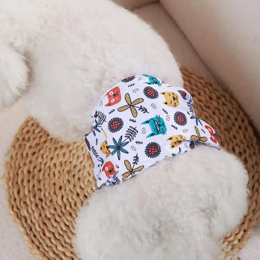 

Pet Male Dog Diaper Reusable Physiological Pants Sanitary Pants Breathable Leak-Proof Cartoon Pattern Dog Period Panties