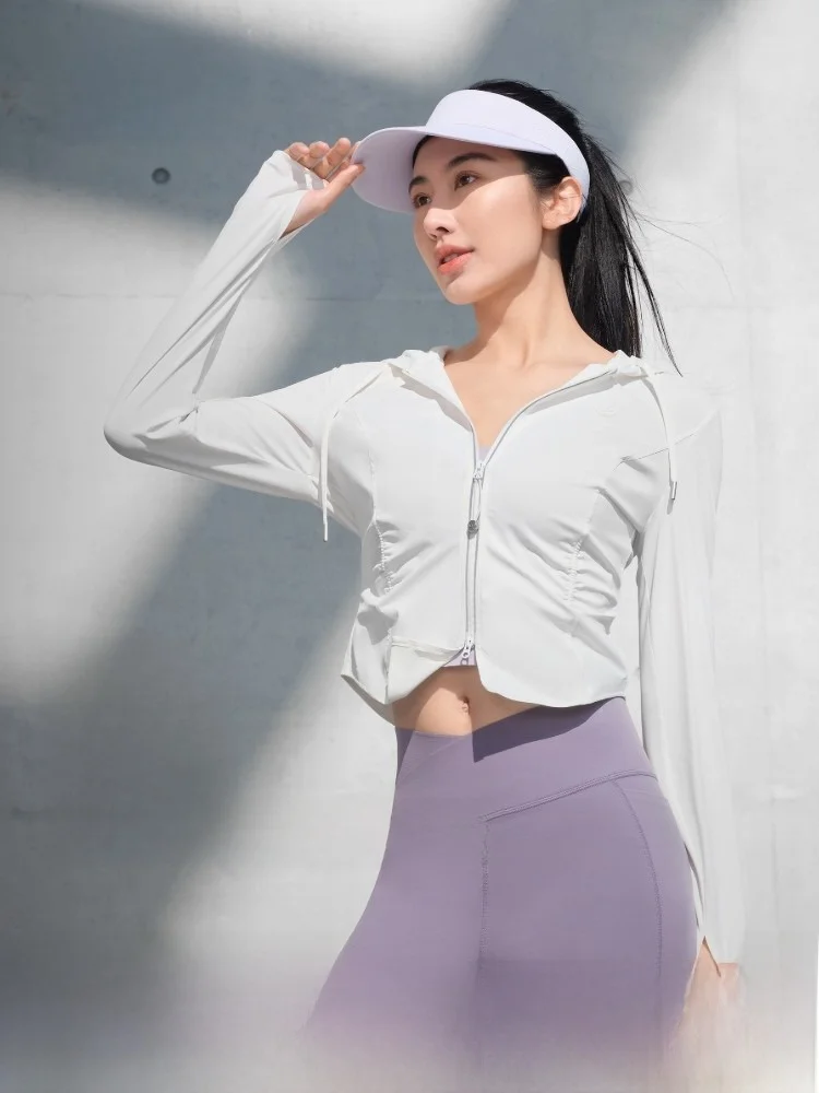 

Bosideng Лето 2025: Новая женская одежда для активного отдыха с защитой от УФ-излучения UPF00, утягивающая, из оригинальной пряжи, с охлаждающим эффектом, длинный рукав, на молнии