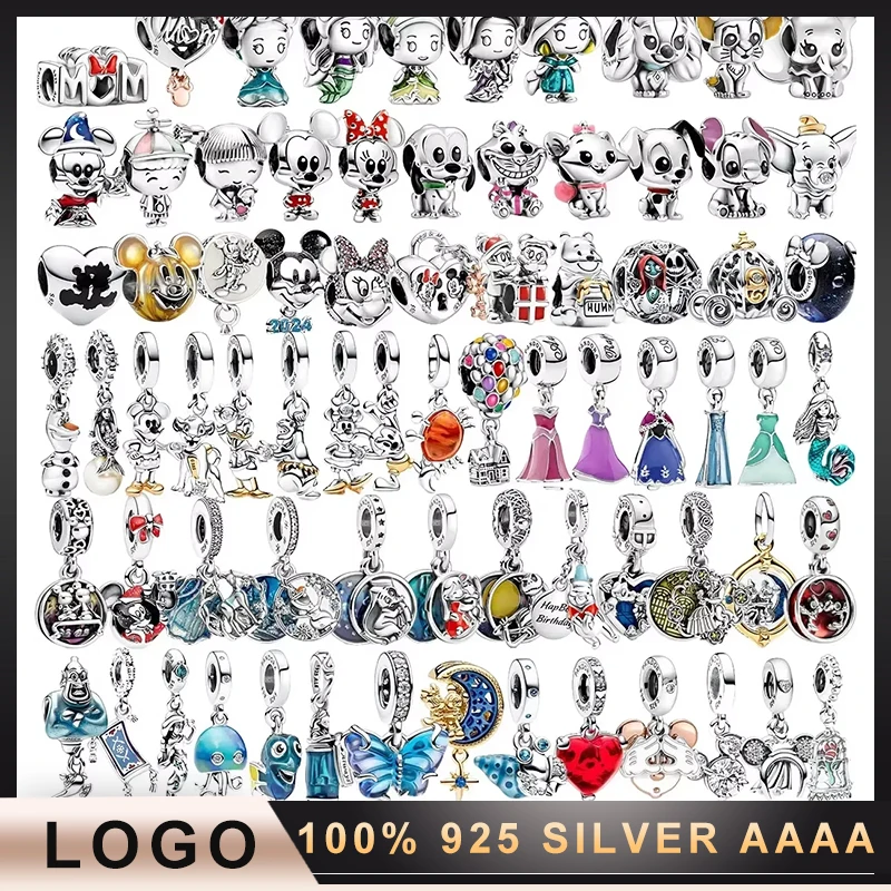 Nuevo colgante de diseño original de Princesas Disney 925, compatible con pulseras Pan y regalos navideños para mujeres Dora.