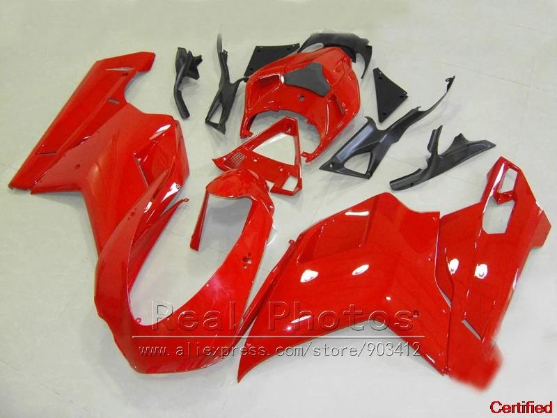 

Bodywork ABS plastic fairings for Ducati 848 1098 07 08 09 10 11 red black bodywork fairing kit 848 1198 2007-2011 DY74