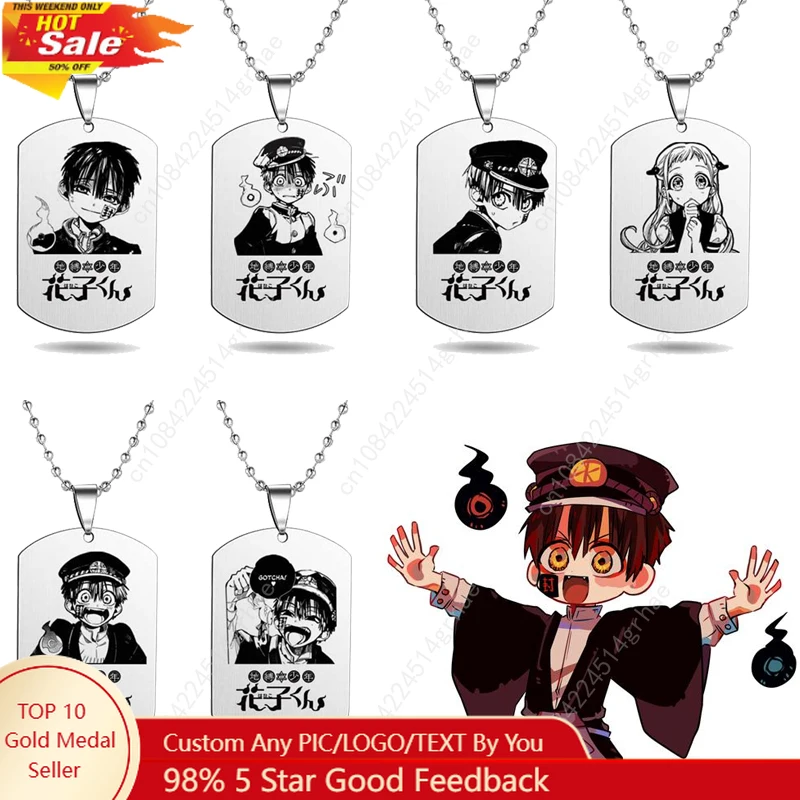 

Anime Toilet Bound Hanako Kun Necklace Jibaku Shounen Hanako Kun Black Stainless Steel Black Tag Pendants Necklaces Jewelry Gift