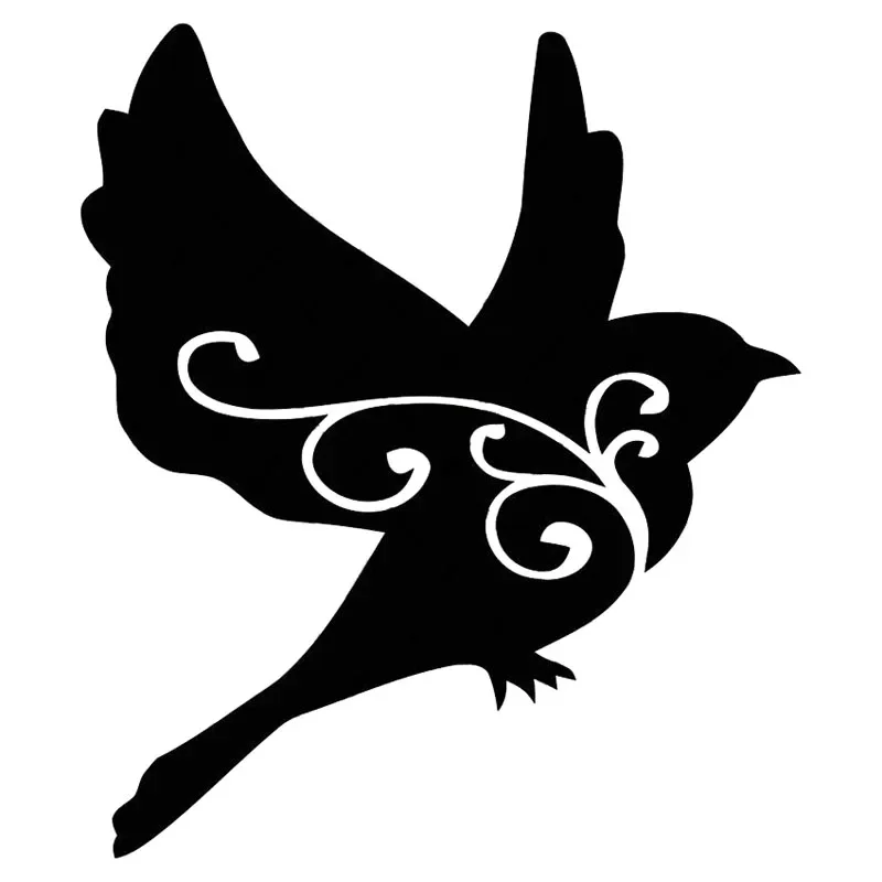 

Art Pattern Bird Cute Decals High Quality Car Window Decoration Personality Pvc Waterproof Decals Black/white, 15cm*13cm