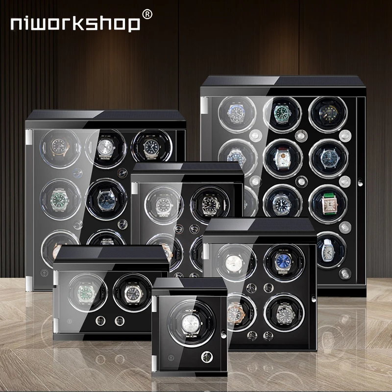 Niworkshop Automatic Watch Winder,1/2/4/6/9/12 Slots Watch Storage Case, High-End Watch Box with Quiet Motor,Watches Watch Box