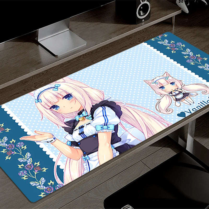 Mouse Pad Nekopara Non-Slip Rubber Edge locking mousepads Game play mats notebook computer Pad table mat PC carpet Kawaii Girl