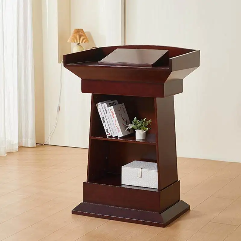Light Luxury Solid Reception Desks Wood Enlarged Speaker Reception Desks Master Ceremonies Office Furniture Военное ДелоZY40JDT