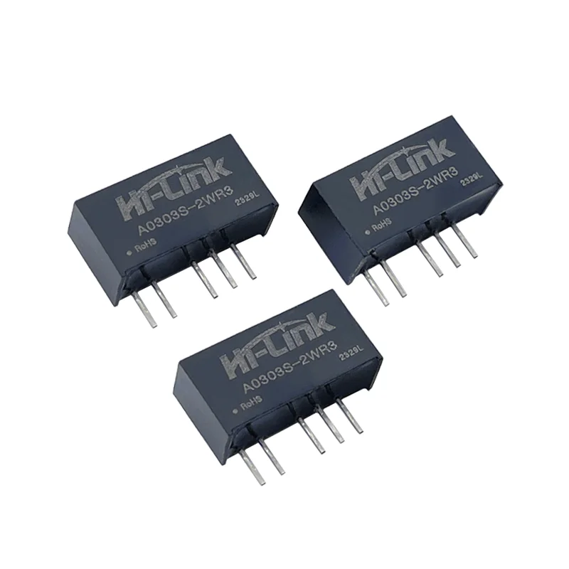 2pcs/lot Hi-Link DC DC A0303S-2WR3 2W ±3.3V ±303mA Power Supply Module Household Dual Output ic DCDC Intelligent Converter Mini