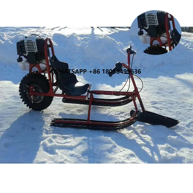 

Northeast Gasoline Big Sled Seat Driving Type Electric Snowmobile Playground Ski Car Steel Frame Structure