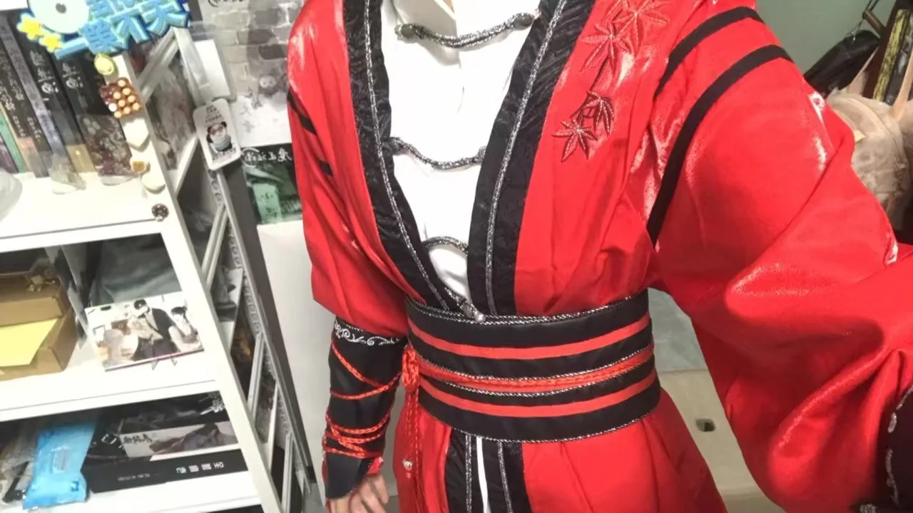 المسلسل التلفزيوني الصيني TGCF Tian Guan Ci Fu Xie Lian Hua Cheng أزياء تنكرية Hua Cheng Cos فستان Hanfu مجموعة كاملة 2052