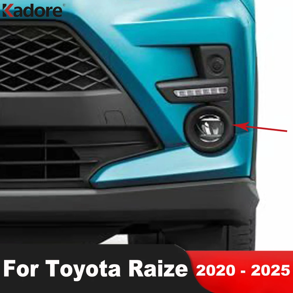 

Front Fog Light Lamp Cover Trim For Toyota Raize 2020-2022 2023 2024 2025 Chrome Car Head Foglight Eyebrow Strip Accessories