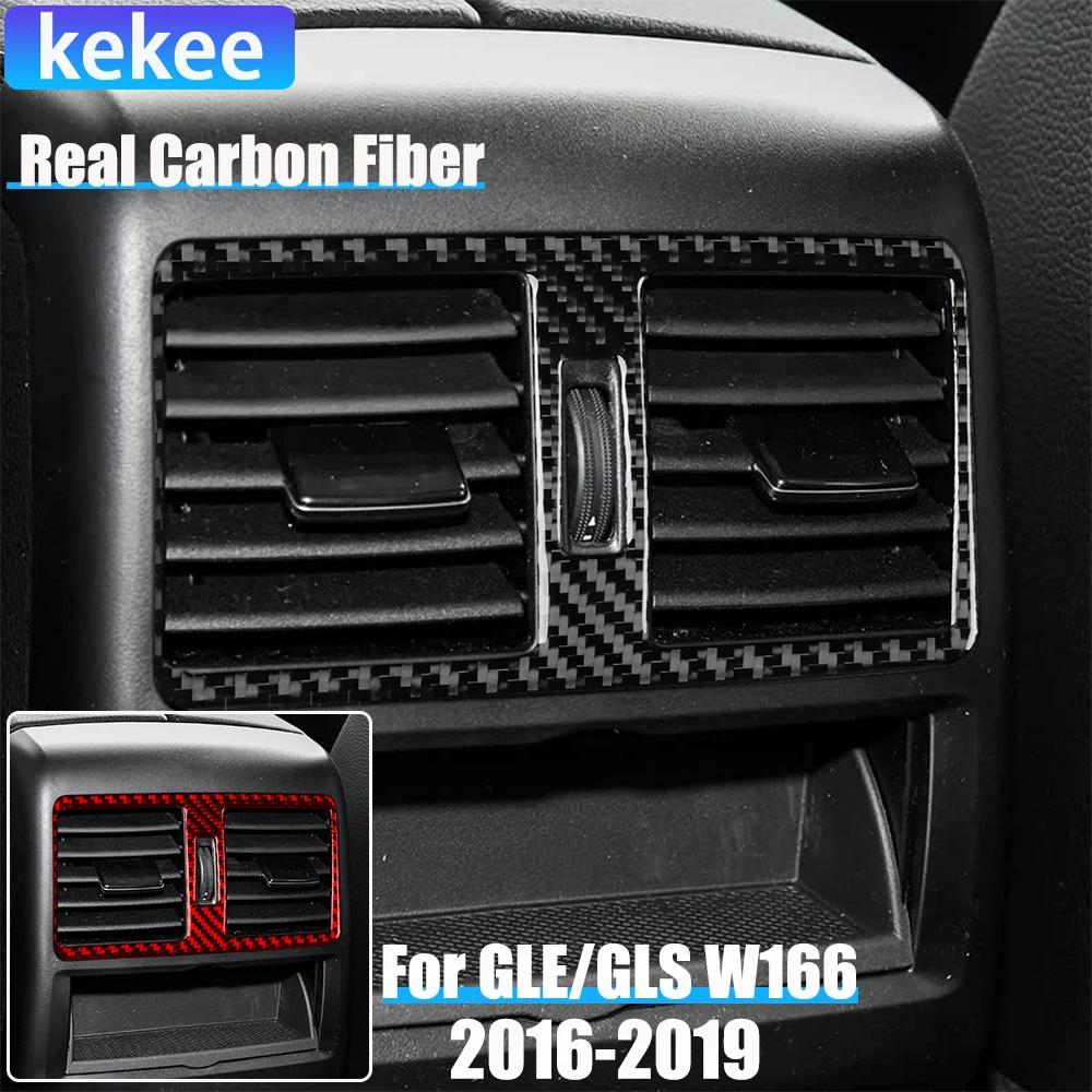 

Real Carbon Fiber Car Accessories Rear Air Vent Trim Cover Soft Sticker For Mercedes-Benz W166 GLE/GLS 2016 2017 2018 2019