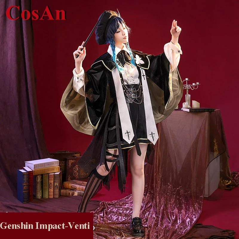 

Популярная игра CosAn Genshin Impact Venti, костюм для косплея хора, милая униформа для визиток