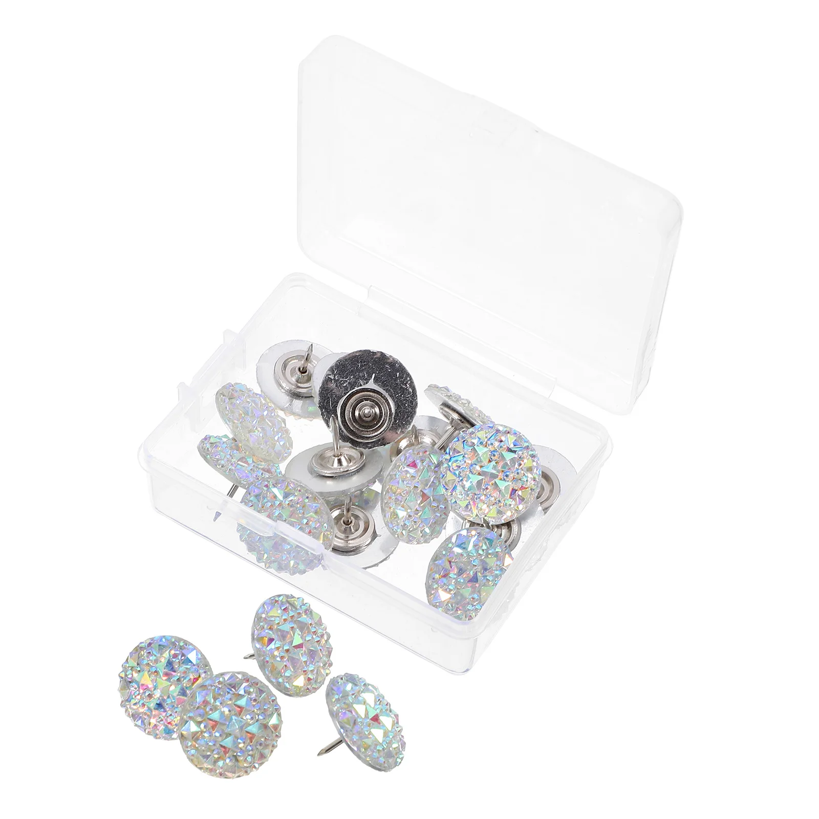 

20Pcs Rhinestone Push Pins Resin Water Drill Thumbtacks Multi-Function Decorative Tacks for Photos Maps Calendars Bulletin
