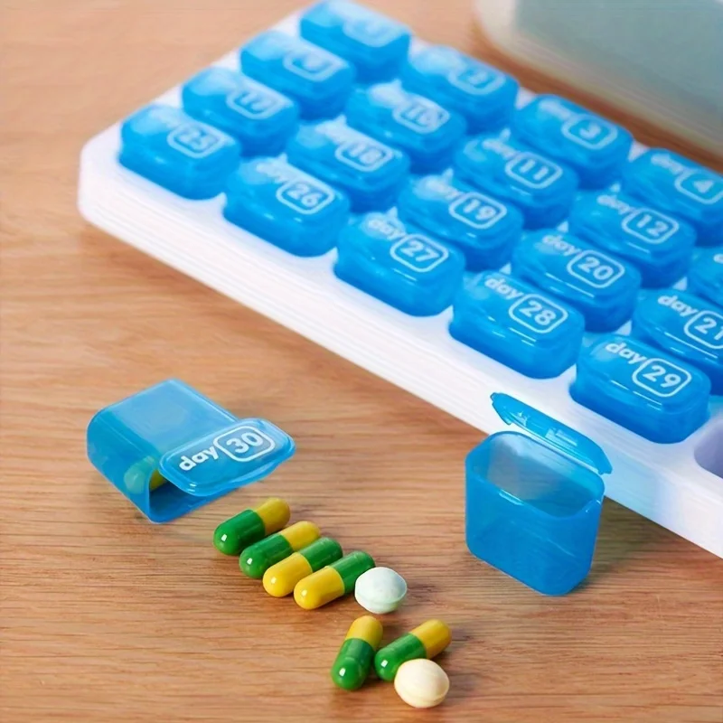 1pc Monthly Pill Organizer 31-grid Keyboard Type Medicine Box  Box For Travel