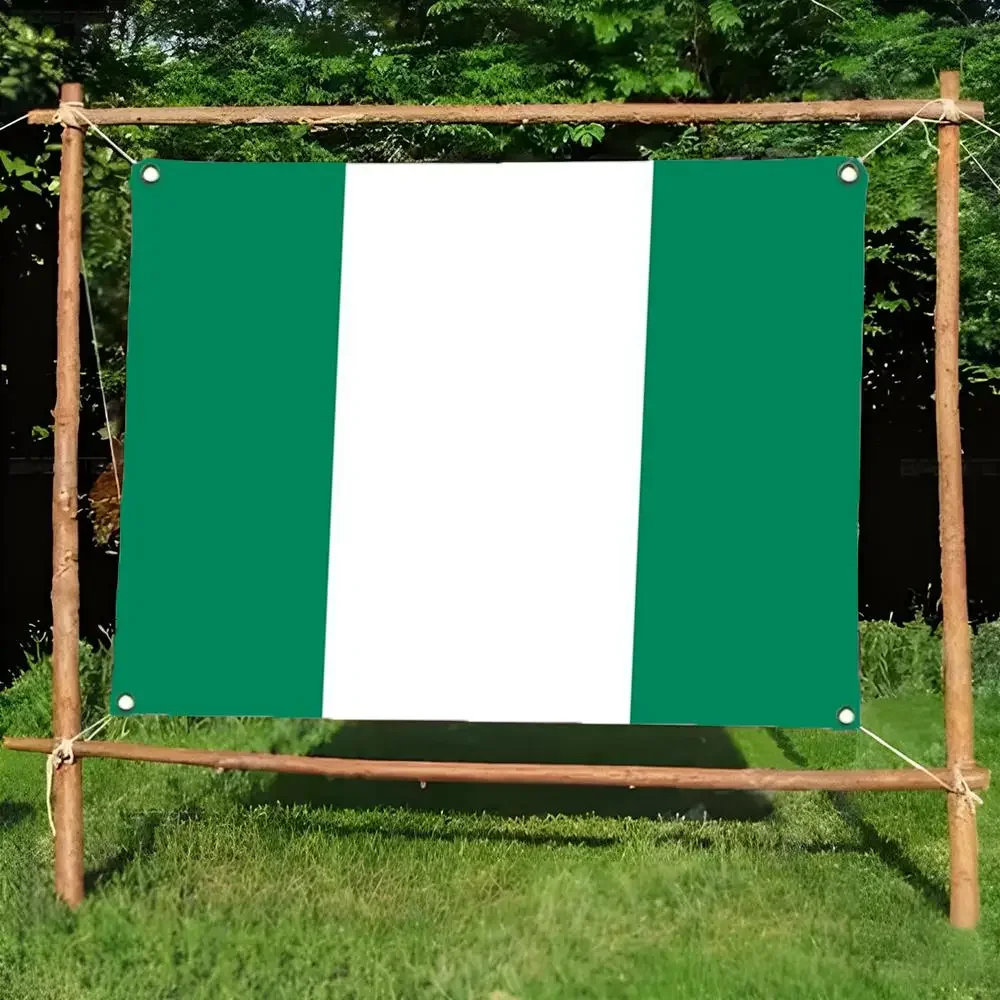 Nigeria Flags Daily four ring borderless design indoor outdoor decor easy hang install