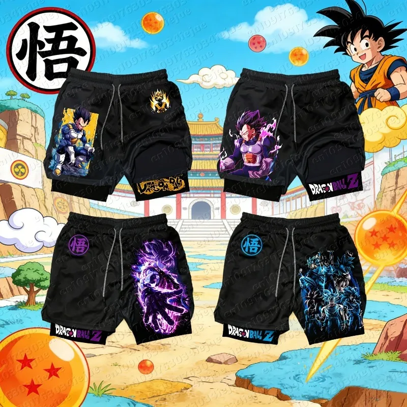 Dragon Ball Anime Bedruckte Shorts Herren Sommer 2026 Sport Schnelltrocknende Atmungsaktive Damen Freizeit-Zwei-in-Eins-Sporthose