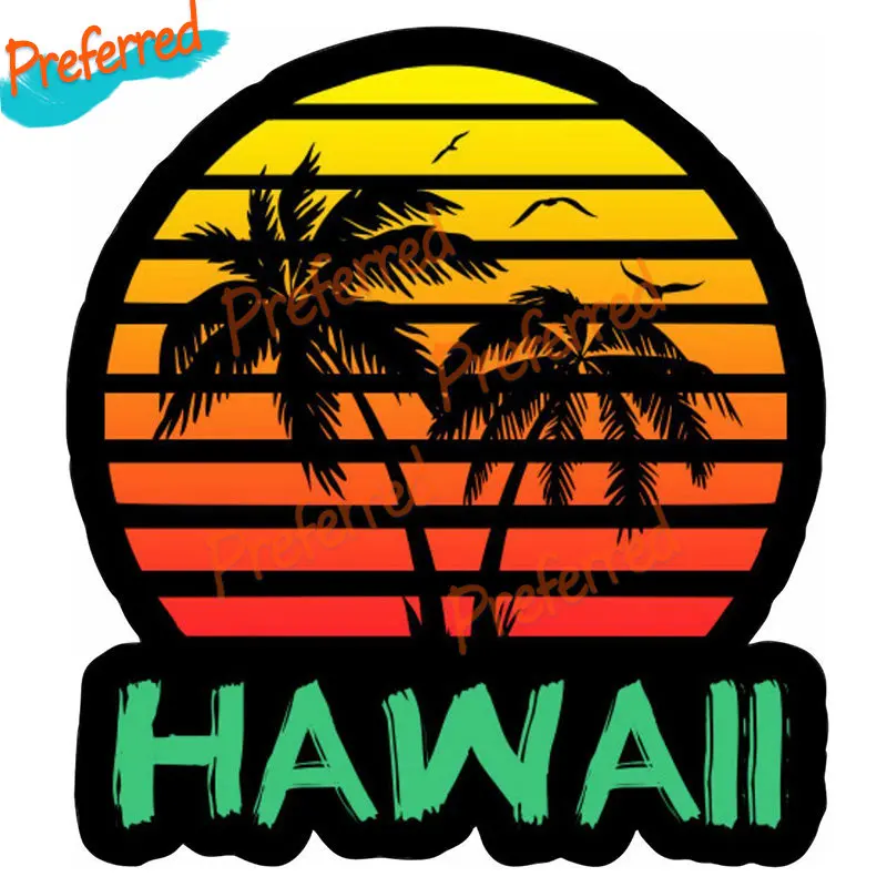 Adventure Waits Van Surf Hawaii Surf Sticker EURO DUB Camper Camper Car Sticker Funny Decal Motorcycle Car Boat Vinyl Decal